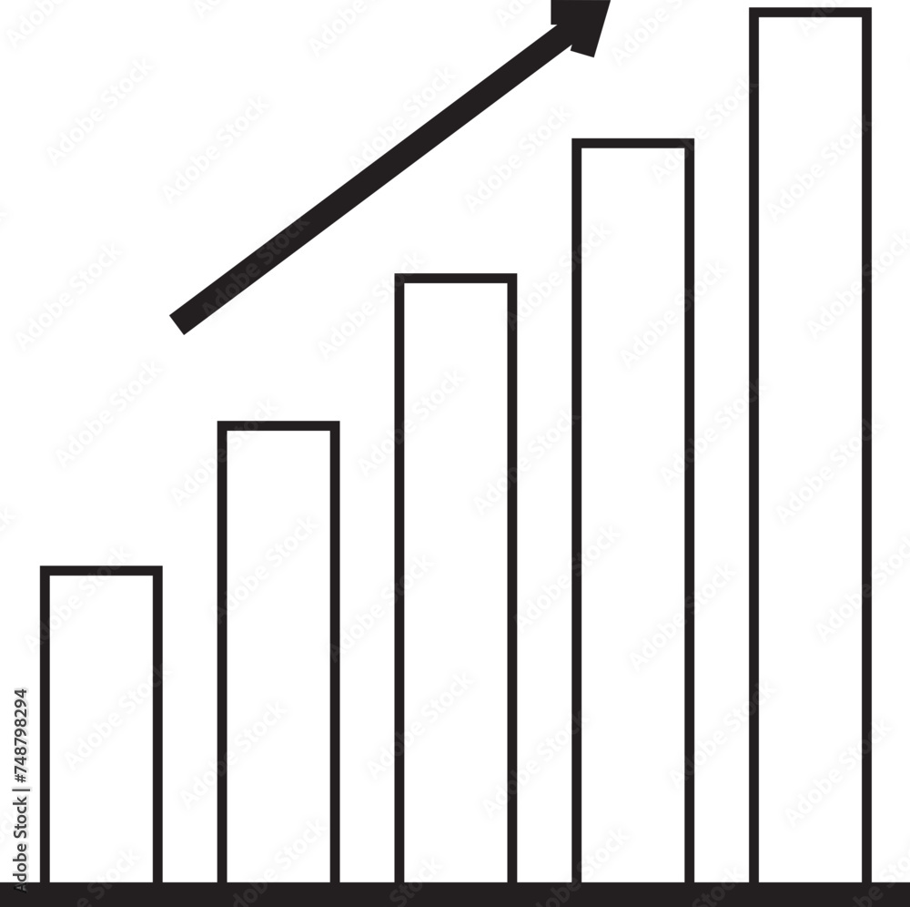 chart up business vector outline