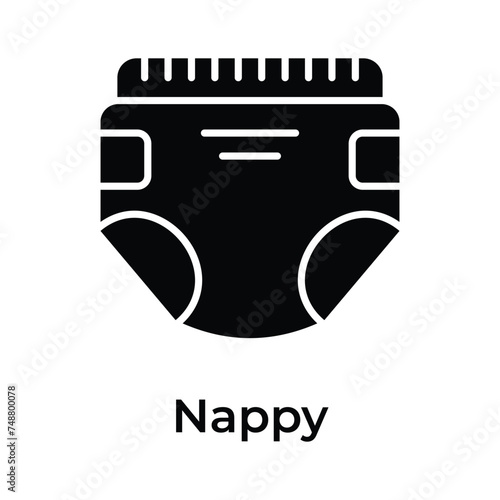 Baby diaper, premium icon of baby nappy in modern style