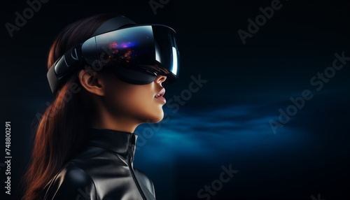 Woman in VR glasses. © Nadtochiy
