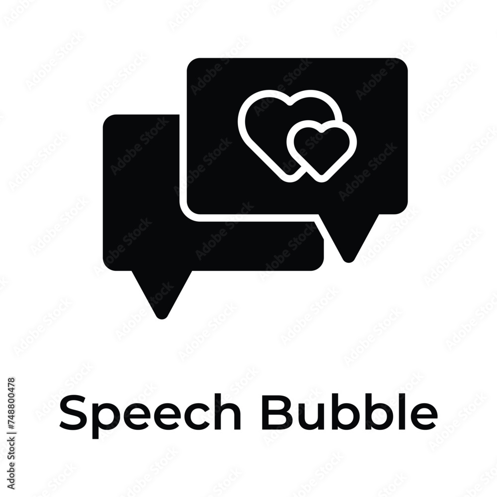 Speech bubble having heart denoting flat concept icon of mothers day conversation Speech bubble having heart denoting flat concept icon of mothers day conversation