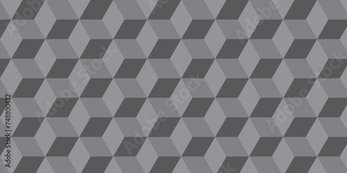  Seamless abstract black and gray stripe rectangles hexagon type cube geometric pattern. modern square diamond mosaic pattern. retro ornament grid tiles and wallpaper used for background.