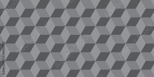 	
Seamless abstract black and gray stripe rectangles hexagon type cube geometric pattern. modern square diamond mosaic pattern. retro ornament grid tiles and wallpaper used for background.