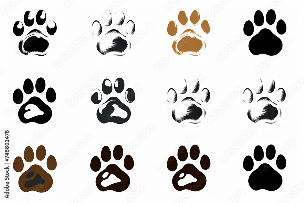 Bear paw. Animal footprints, footprints vector Bear paw. Animal footprints, footprints vector