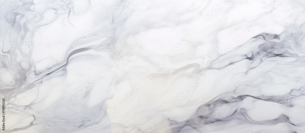 This close-up showcases the intricate details of a white marble texture, revealing a bright and luxurious abstract pattern. The natural patterns in the marble create a unique and elegant appearance.