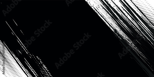 Abstract speed lines style orange color halftone banner design template. Vector illustration..