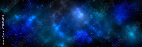 Space background with stardust and shining stars. Realistic cosmos and color nebula. Planet and milky way. Colorful galaxy. 3d illustration © soso