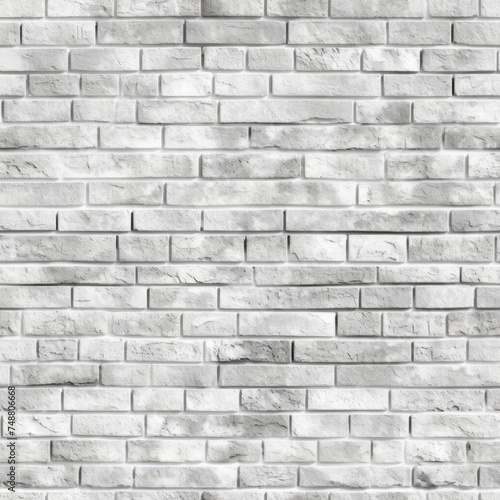 Seamless pattern of a white brick wall as texture background