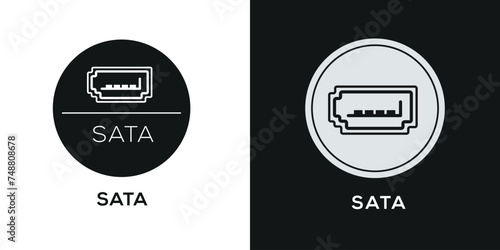 Sata port Icon, Vector sign.