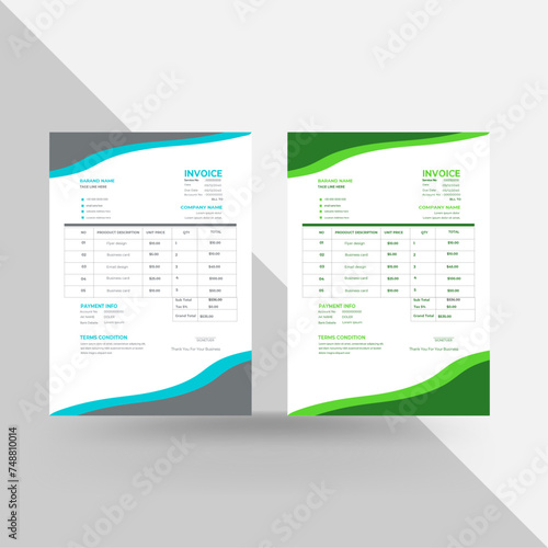 Invoice minimal design template .invoice accounting  and professional corporate company  and professional corporate company illustration bill form price invoice.