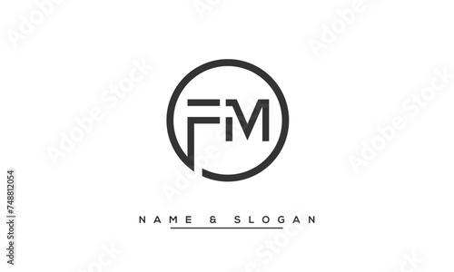 FM, MF, F, M Abstract Letters Logo Monogram