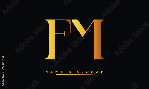 FM,  MF,  F,  M  Abstract Letters Logo Monogram