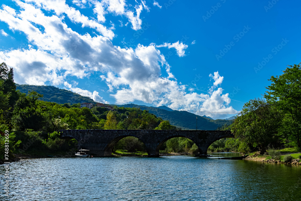 River Crnoevich is a city in Montenegro on the river of the same name or the Black River, not far from the coast of Lake Skadar. River Crnoevich is a city in Montenegro on the river of the same name or the Black River, not far from the coast of Lake Skadar.
