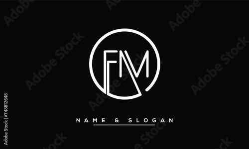 FM, MF, F, M Abstract Letters Logo Monogram