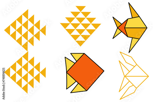 set of  geometric fish