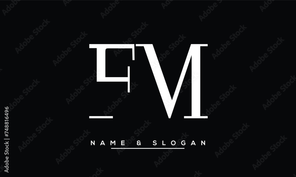 FM, MF, F, M Abstract Letters Logo Monogram FM, MF, F, M Abstract Letters Logo Monogram