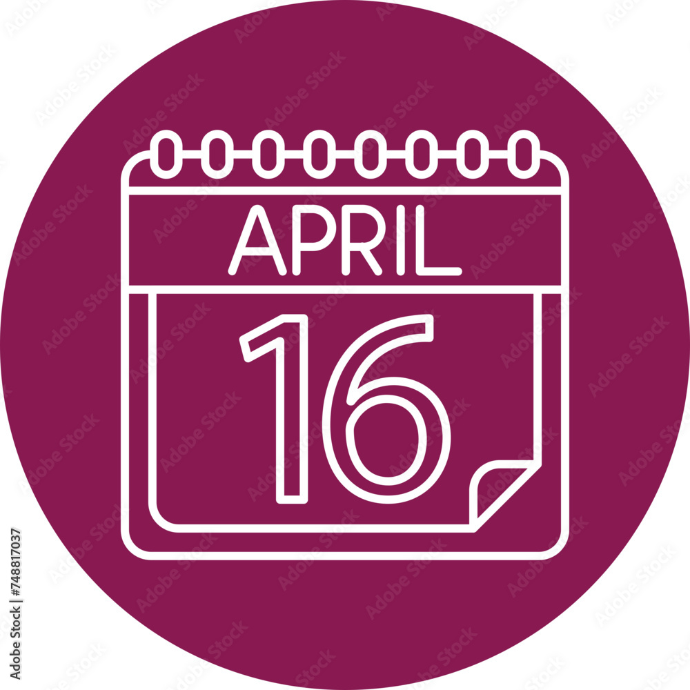 April Line Circle Icon Design For Personal And Commercial Use April Line Circle Icon Design For Personal And Commercial Use