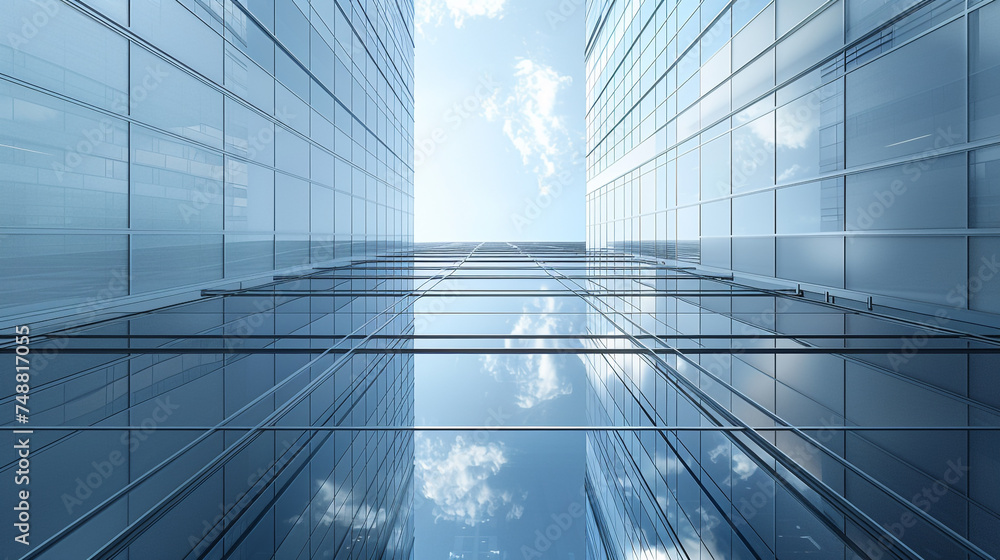 Obraz premium Architectural presentation shows a modern skyscraper design. 