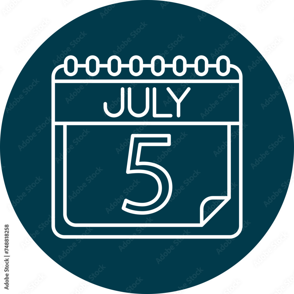 July Line Circle Vector Line Circle Icon For Personal And Commercial Use