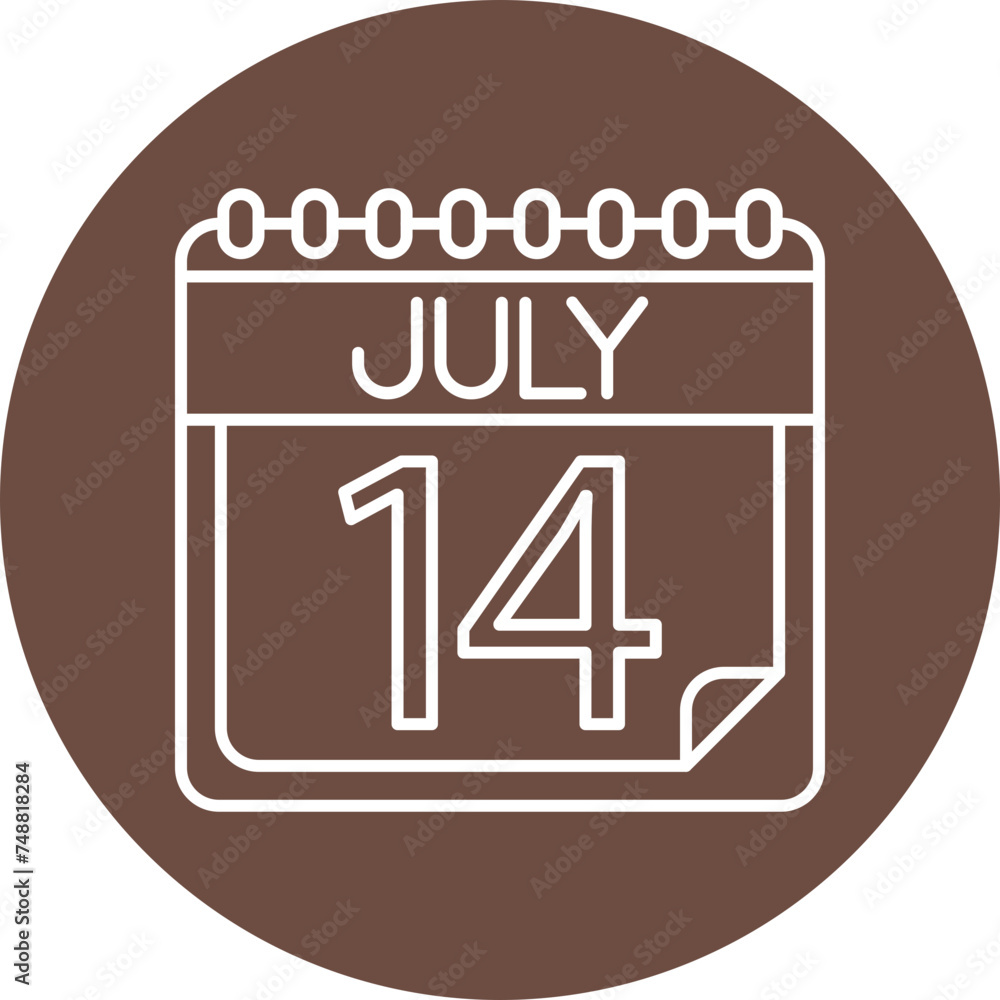July Line Circle Vector Line Circle Icon For Personal And Commercial Use
