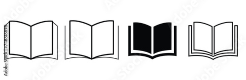 Book icon set. Simple book symbol. Vector
