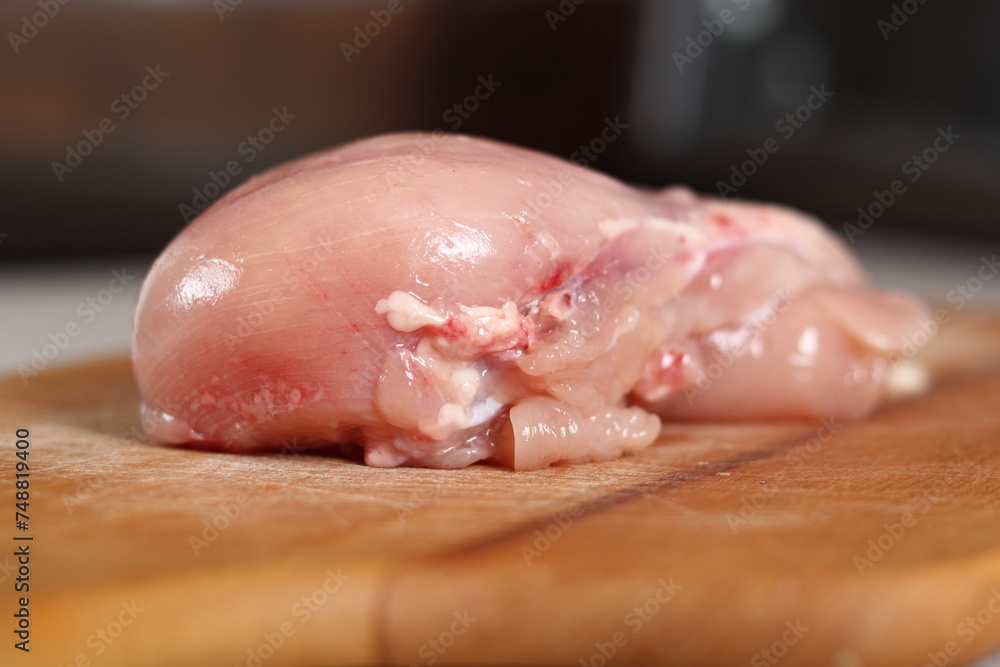 Raw Chicken Breast. Making Chicken, Cheese and Leek Parcel Series. Raw Chicken Breast. Making Chicken, Cheese and Leek Parcel Series.