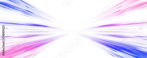 Abstract neon light rays background. A colorful motion background of city light trails. Vector PNG. Image of speed motion on the road.	