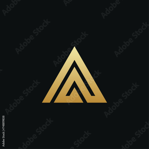 Elegant display uppercase and lowercase classic lettering minimal logo design by using letter A