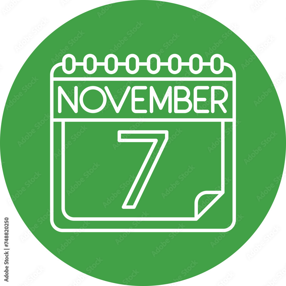November Vector Line Circle Icon