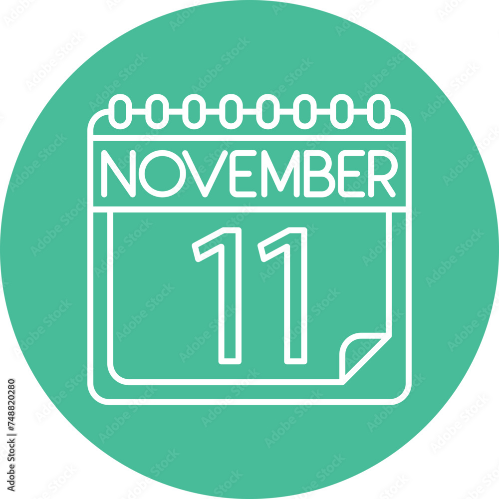 November Vector Line Circle Icon November Vector Line Circle Icon