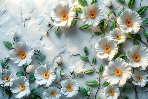 3D FLOWER & MURAL WALLPAPER BACKGROUND.