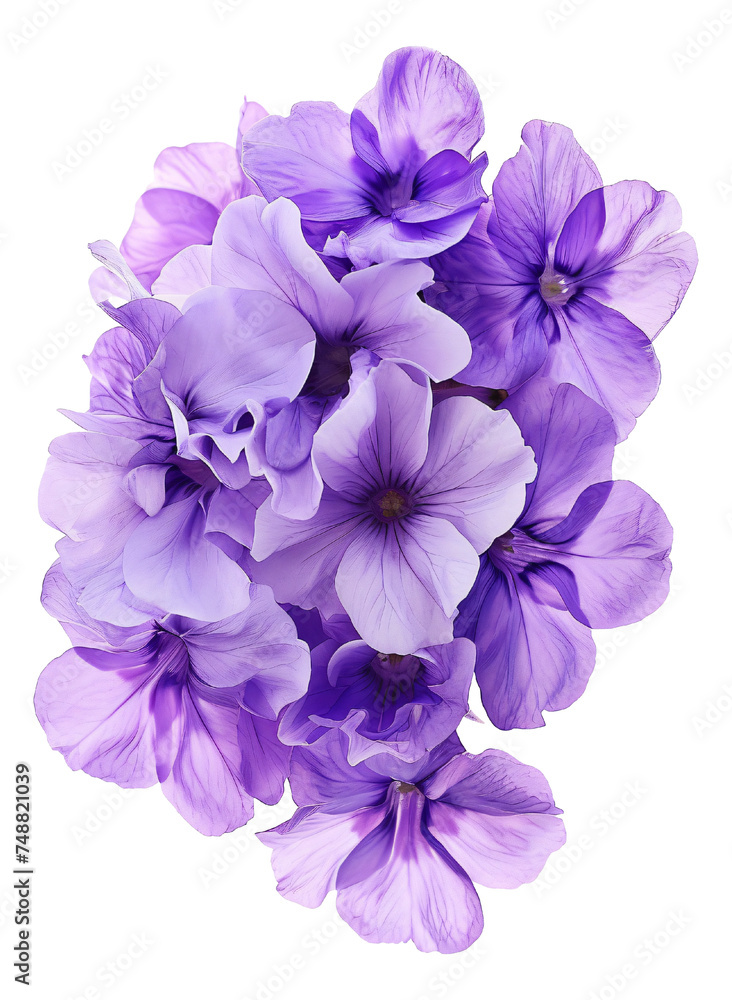 Obraz premium purple flowers in a bouquet on a white background