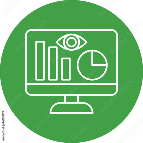 Monitoring Vector Line Circle Icon