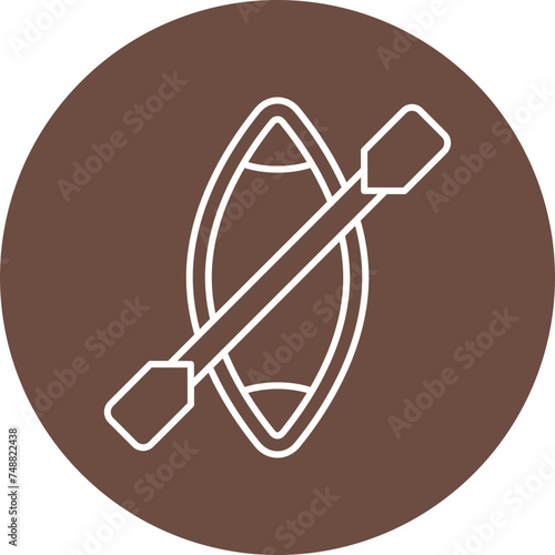 Rowing Vector Line Circle Icon
