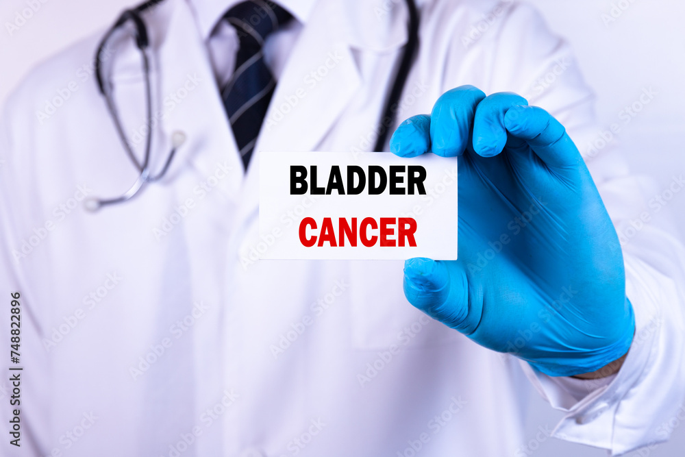 Doctor holding a card with text Bladder Cancer medical concept Doctor holding a card with text Bladder Cancer medical concept