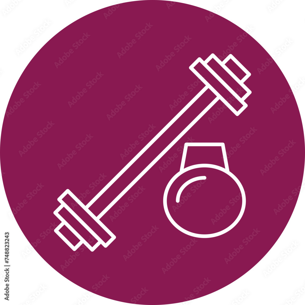 Gym Equipment Vector Line Circle Icon Gym Equipment Vector Line Circle Icon