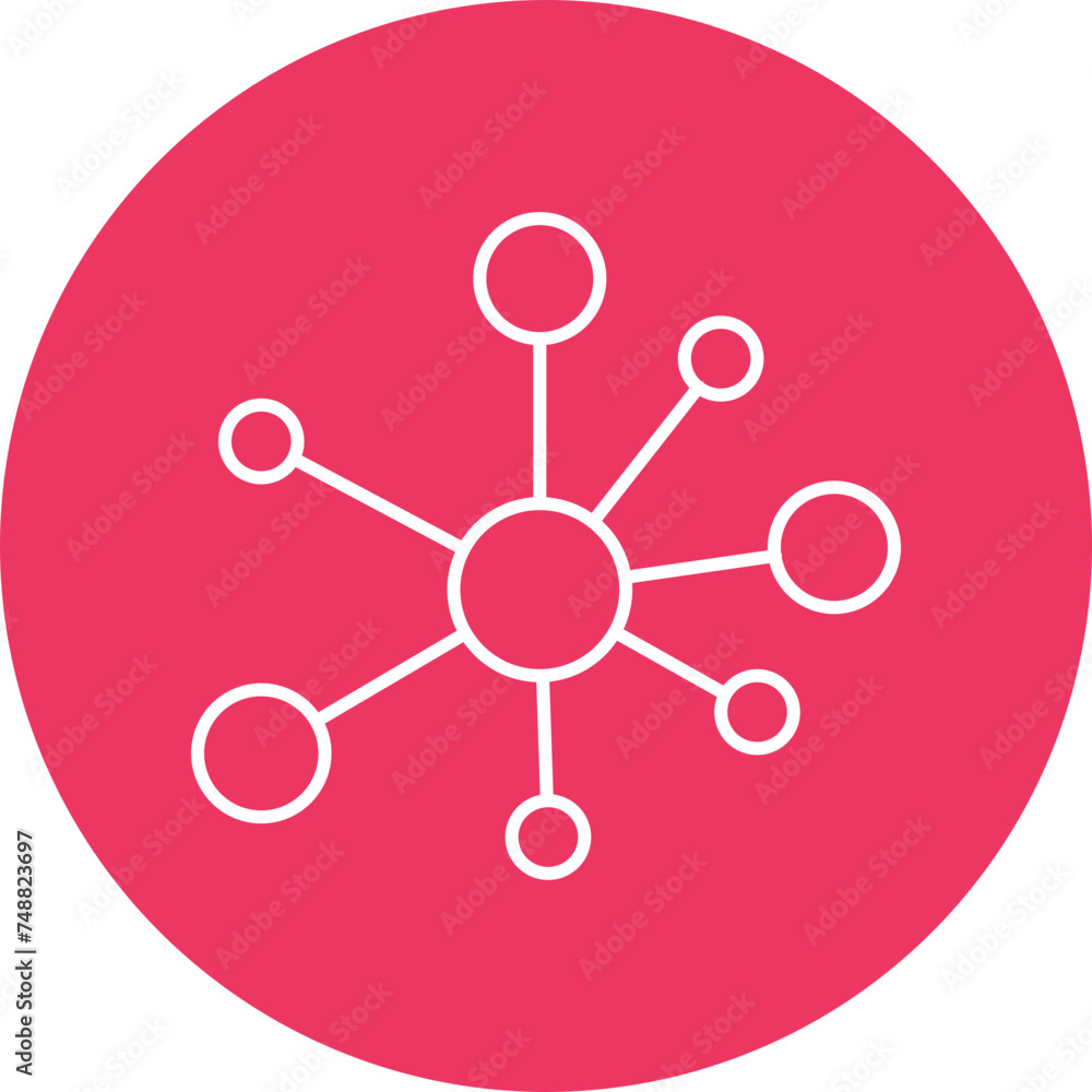 Network Vector Line Circle Icon Network Vector Line Circle Icon