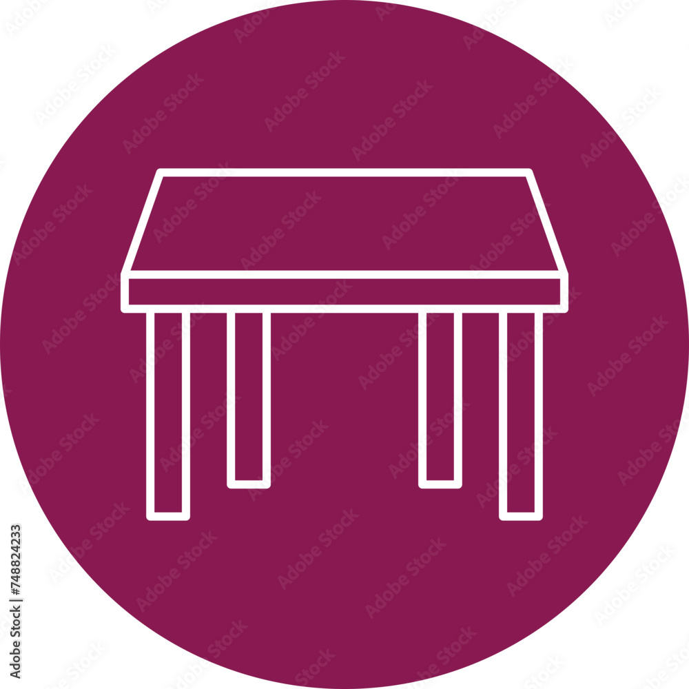 Table Vector Line Circle Icon Design Table Vector Line Circle Icon Design