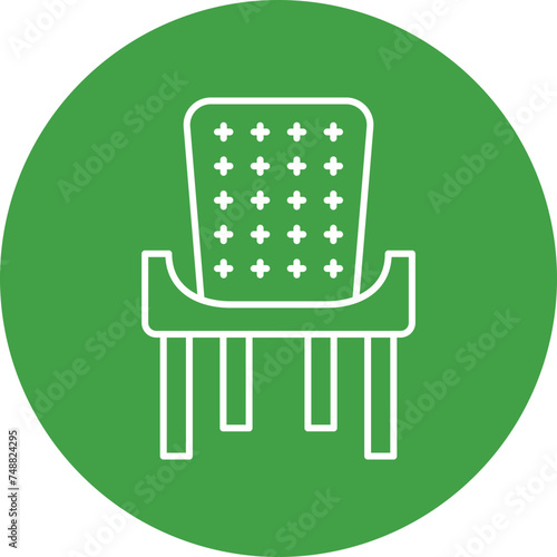 Chair Vector Line Circle Icon Design