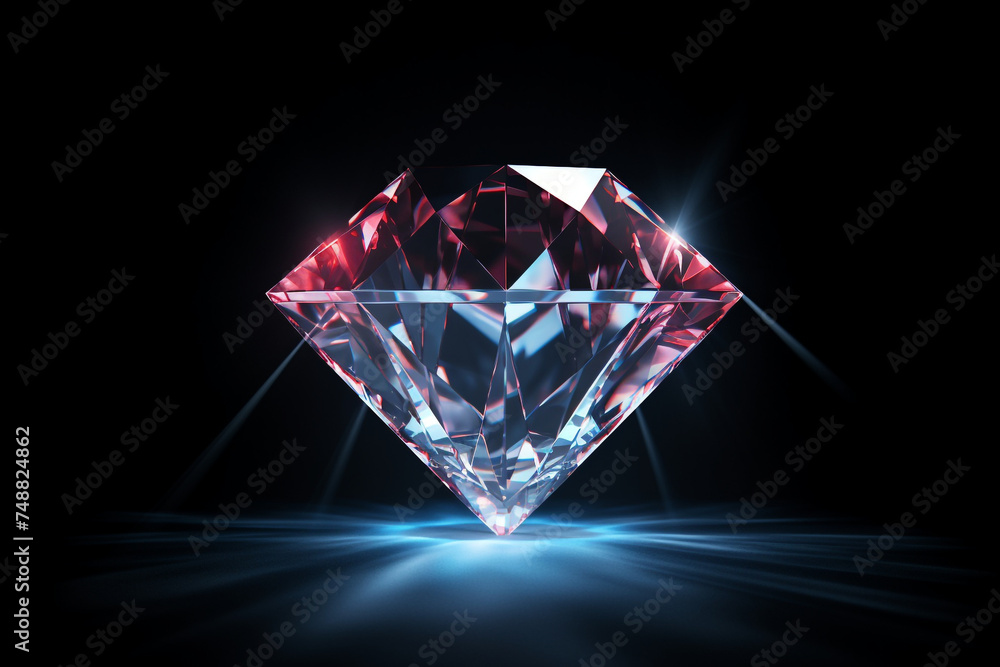 a diamond, beautiful, neon, dark background a diamond, beautiful, neon, dark background