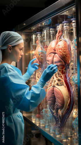 Biotech lab growing synthetic organs for medical research