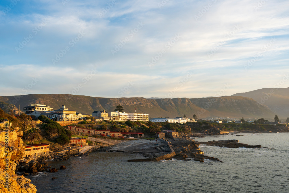 View from Gearing's Point of Hermanus Old Harbour and Waterfront, Whale Coast, Overberg, Western Cape, South Africa.