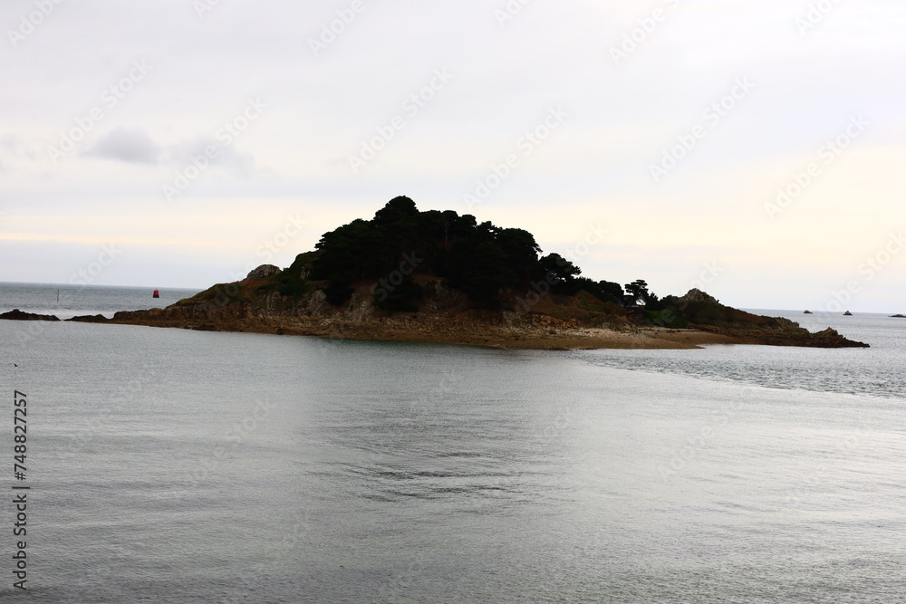 View on the tip of Penn al Lann located in the Carantec commune in the Finistère department of Brittany