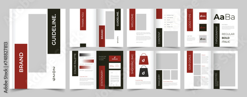 Brand Manual Layout with Yellow Accents, Brand Guidelines, Brand Identity, Brand Manual, Guide Book, Logo Guide Book