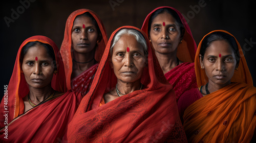The group of Indian woman show empowered women, can be defined to promoting women's sense of self-worth, their ability to determine their own choices