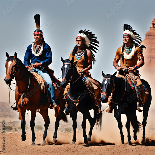 Cowboys and Indians, ai-generatet