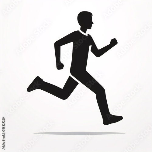 Hombre corriendo icono plano de silueta de carrera para aplicaciones de ejercicio y sitios web photo