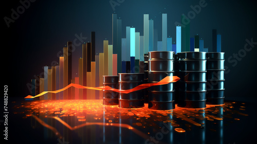 Strategic oil and gas storage facility foundational to energy sector showcased with price fluctuation chart wide banner
