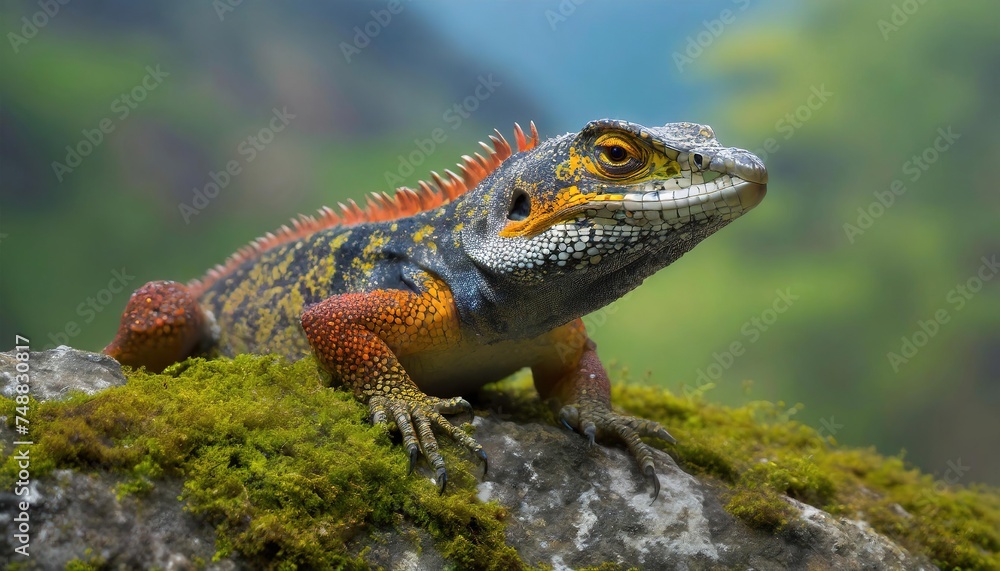 Fototapeta premium lizard on a rock