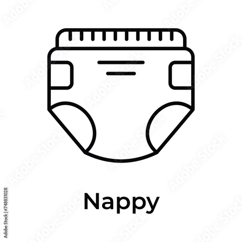 Baby diaper, premium icon of baby nappy in modern style