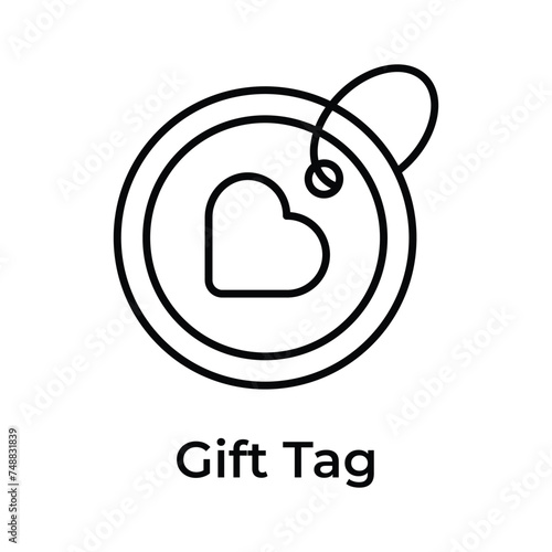 Price tag having heart symbol depicting icon of gift tag